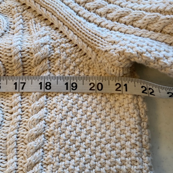 J. Crew Cream Cable-Knit Crewneck Sweater - Picture 8 of 10